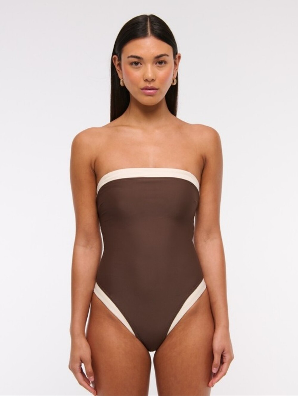 ABERCROMBIE Curve Love A&F Marina One-Piece Swimsuit NWT Size XL In Chestnut
